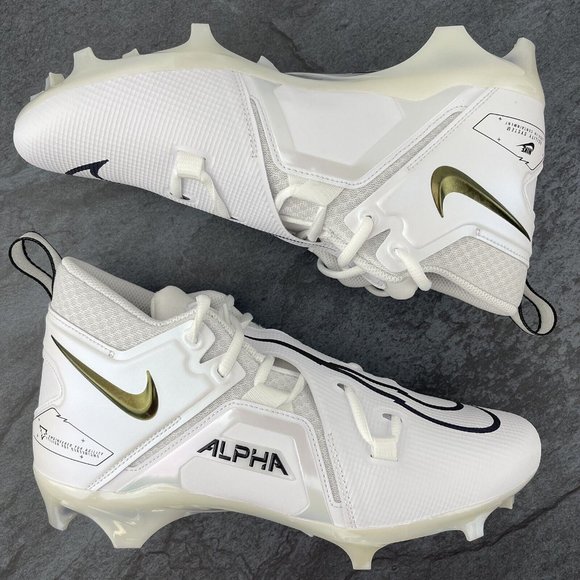 Nike Football Cleats Size 10.5 Mens Alpha Menace Pro 3 White Black For Agility - Picture 4 of 12